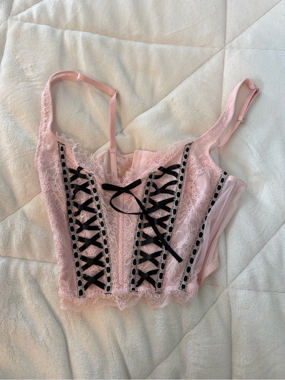 Victoria Secret Pink lace corset top
